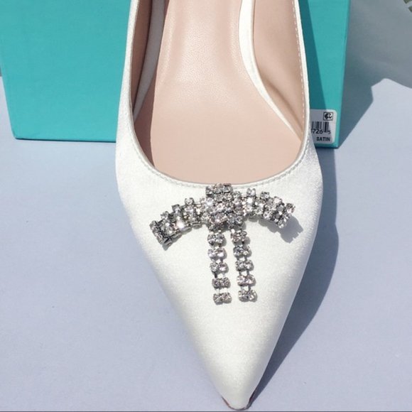 kate spade Derbie Satin Pump Kitten Heel Sz 7 NIB - Picture 6 of 9